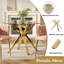Ensemble de table de salle à manger rond transparent pour 2 à 4 personnes, table de cuisine moderne en verre trempé et chaises avec fauteuil capitonné en velours pour la salle à manger, petit espace, appartement-900842101-900842086-900842085