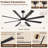 Homegrain 72 Inch Mid-Century Matte Black Finish Black Solid Wood Blades Integrated Led Propeller Ceiling Fan With Light 8 Blades-534362618