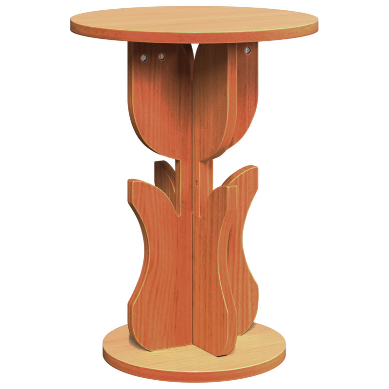 Side Table Solid Pine Wood, Wax Brown