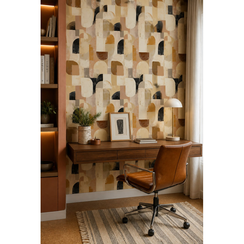 Papier peint moderne Mid Century, Peler et coller