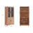 Jodie 67.6" H x 31" W Mid-Century Modern 6-Shelf Bookcase with Tempered Glass Doors in Maple-1923033353