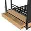 Grand lit superposé en métal pour les adolescents avec tablettes de rangement, tiroirs et panneau perforé, noir