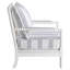 White And Navy Upholstered Stripe Accent Chair