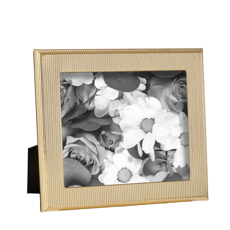 Leather Picture Frame, 8" W x 10" H, Gold