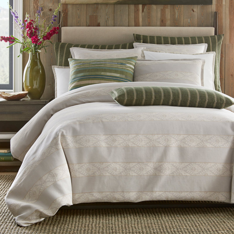 Big Sky Duvet Set – Natural and Sand Cotton | 1 Duvet Cover + Euro Shams | Inserts Not Included