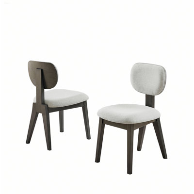 Two Pieces Chairs For Indoor, Set Of 2 Upholstered Dining Chairs With Wood Frame
