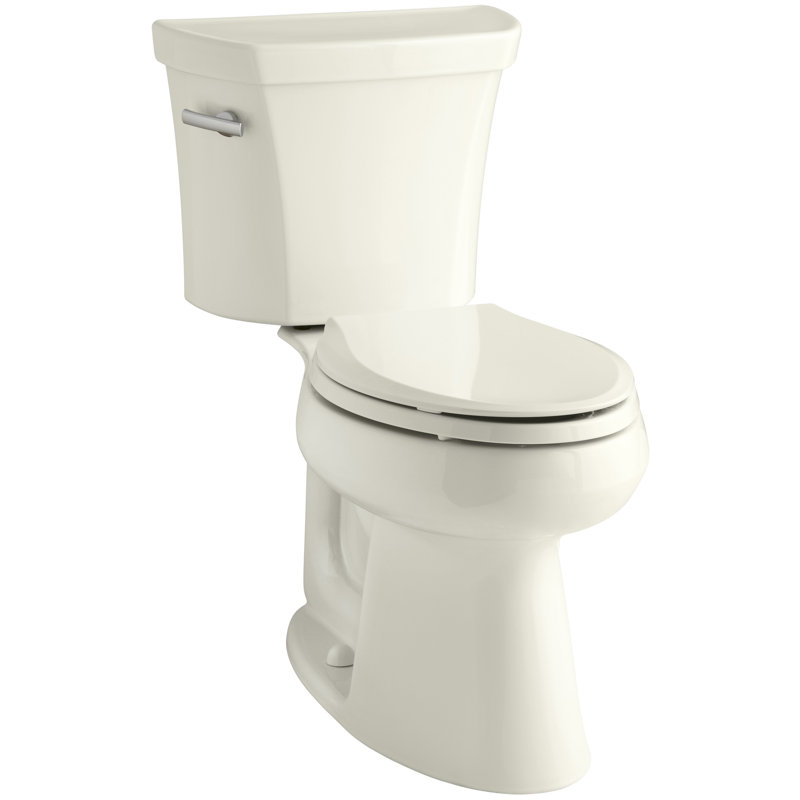 Highline™ 1.28 GPF Water Efficient Elongated Two-Piece Toilet (Seat Not Included), Biscuit, Left-Hand