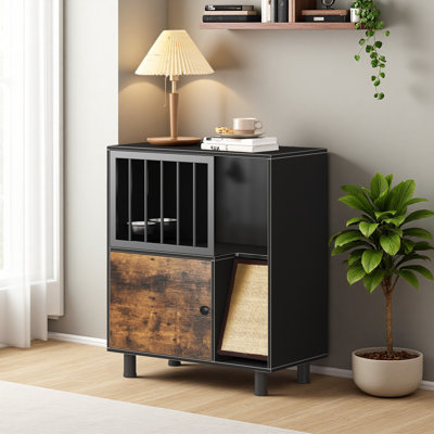 Cat Feeding Station, Feeding Station With Cat Scratching Board, Cat Locker With Storage