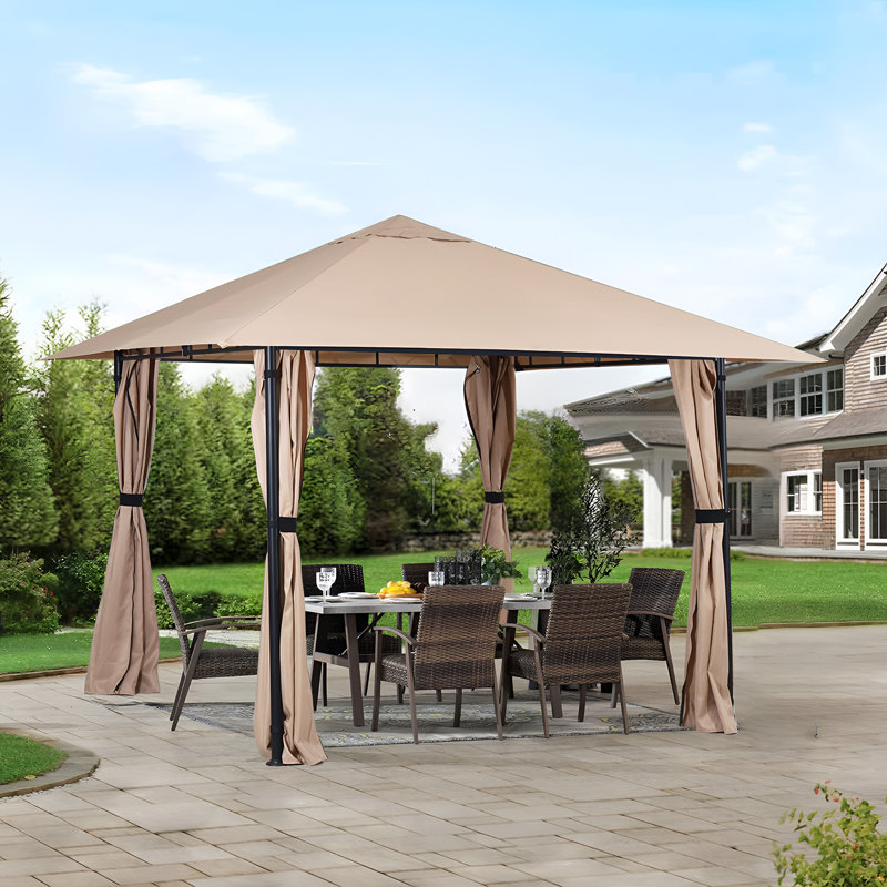 Asheka 3m x 3m Metal Party Tent, Taupe