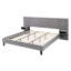 Lit plateforme très grand moderne - tête de lit en velours gris, 2 tables de chevet, fabrication en bois, sans sommier, assemblage facile avec tête de lit tapissier, diamant, propriété pour chambre à coucher rapide-118036487-118036489