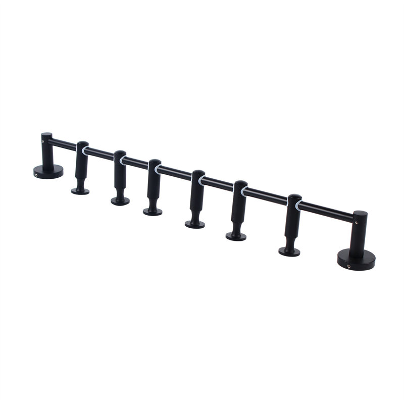 6 Hook Wall Mounted Coat Rack, Black