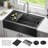 Delta Rivet™ Black Stainless Steel Retrofit Farmhouse Apron Front 16 Gauge Workstation Kitchen Sink Single Bowl-81984893