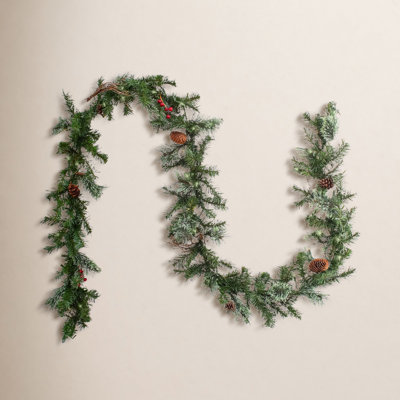 9 ft. Glistening Pine Garland with Clear Lights