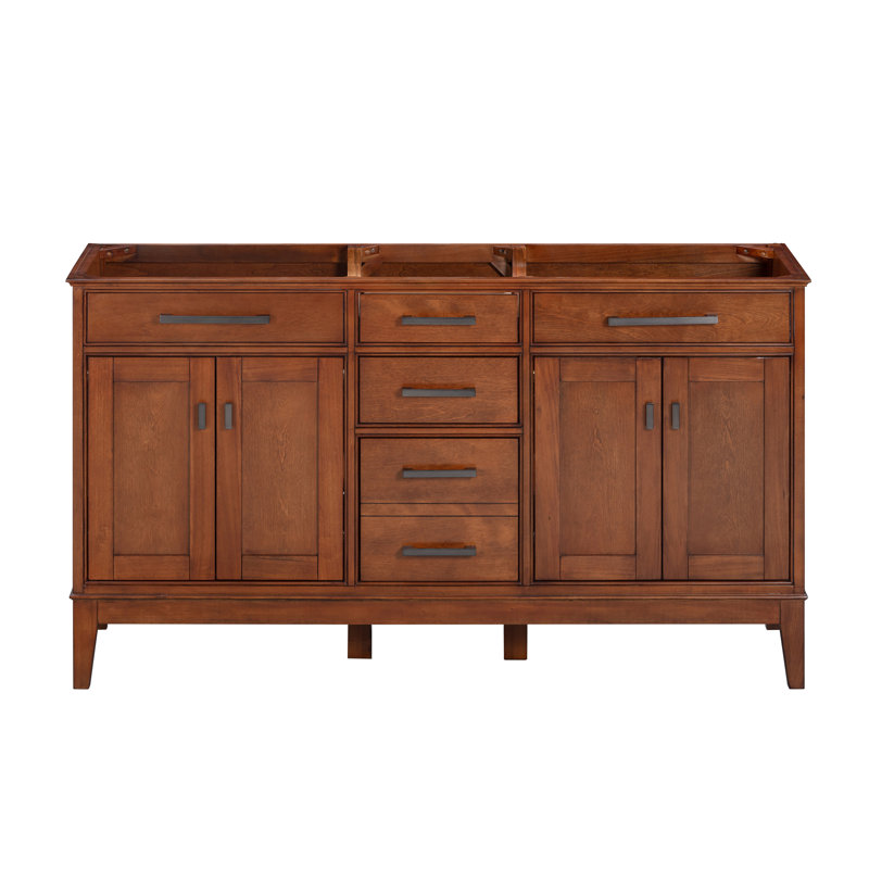 Madison 60'' W Double Bathroom Vanity Base, Tobacco