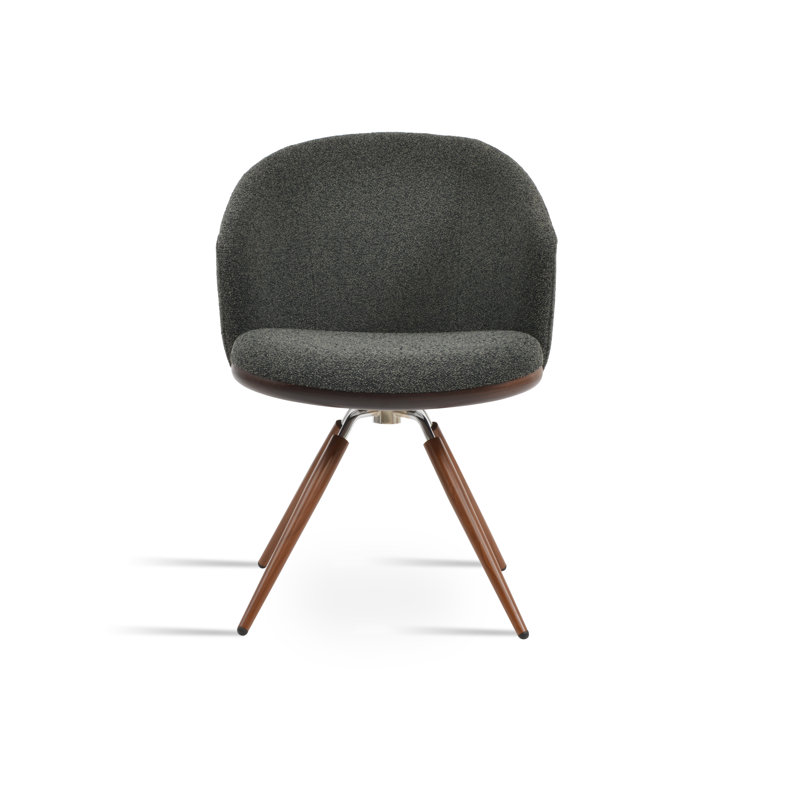 Chaise avec accoudoirs pivotante Athena, Noyer