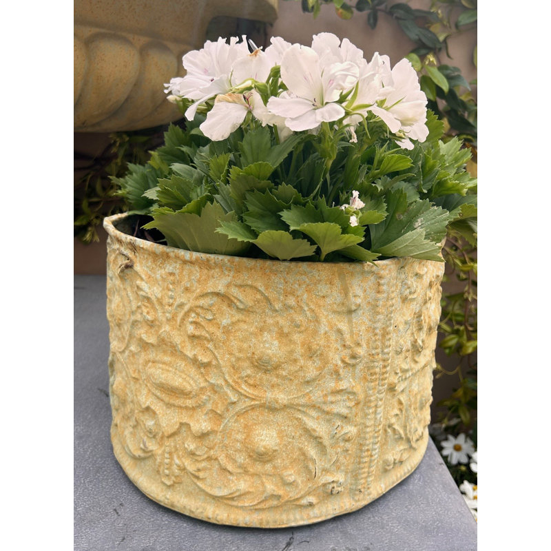Percy Handmade Pot Planter, 22cm H x 32cm W 32cm D, Bronze Verdigris