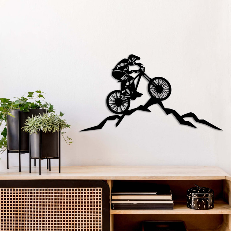 Art mural en métal Mountain Mountain, Noir, H 22 po x l 40 po x P 0,12 po