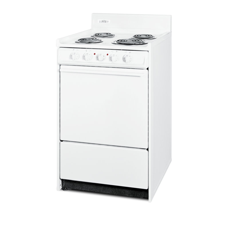 Summit Appliance 20" 2.46 Cubic Feet Electric Free Standing Range with Radiant Cooktop
