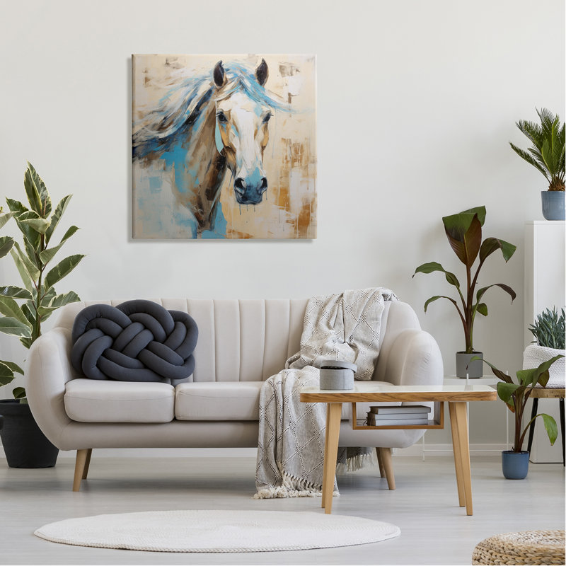 «Modern Stallion Portrait on Canvas» par Irena Orlov, reproduction, H 30 po x l 30 po x P 1,5 po