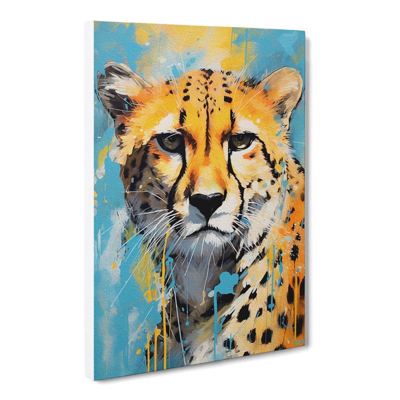 Cheetah Gestural - No Frame Print, 50cm H x 35cm W x 3cm D