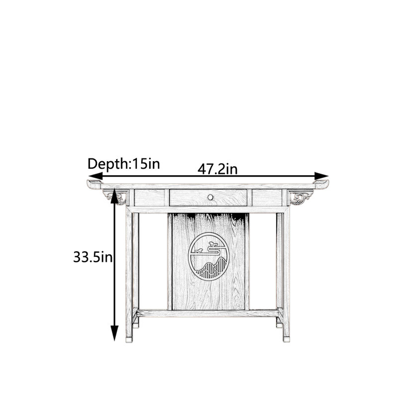 Gressett, 33.5" H x 47.2" W x 15" D, Dark Brown
