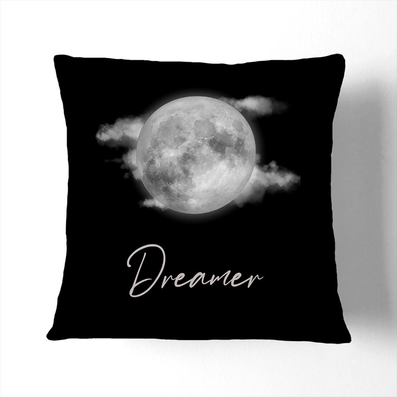 Square Cushion, Black, 40cm H x 40cm W x 15cm D
