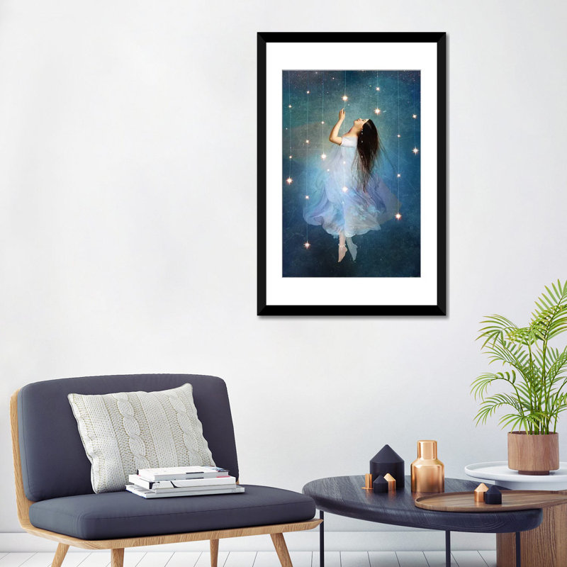 « star marin », impression sur toile tendue, H 32 po x l 24 po x P 1 po, Papier d'art encadré noir, Blanc