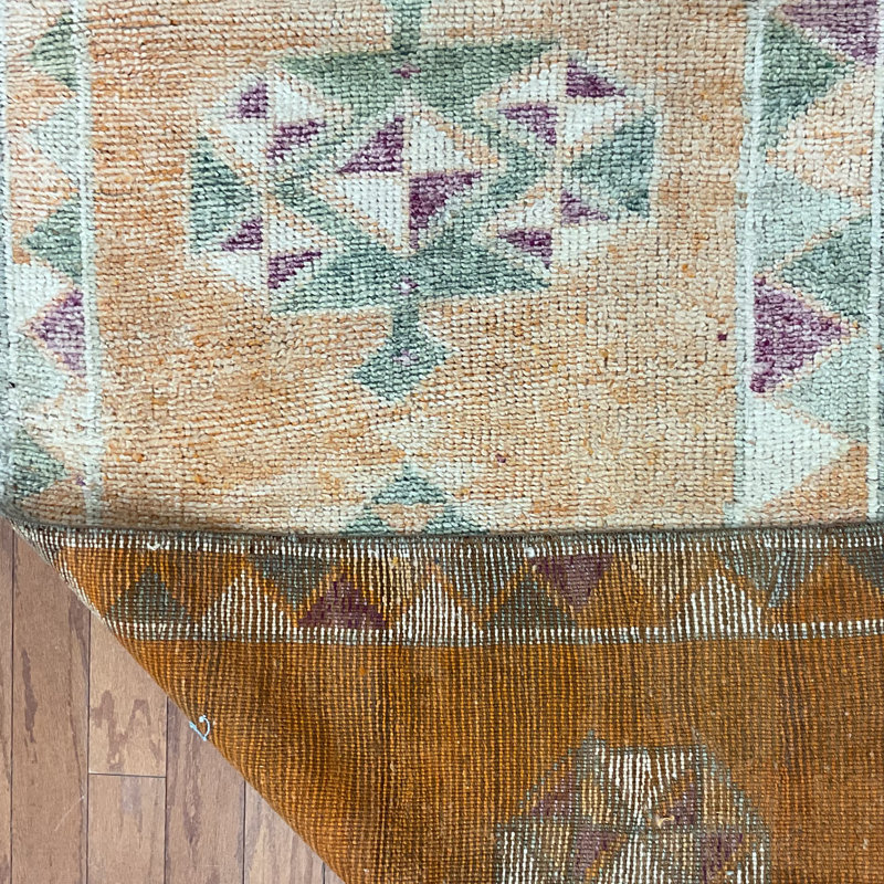  Handmade Turkish Oushak Wool Runner