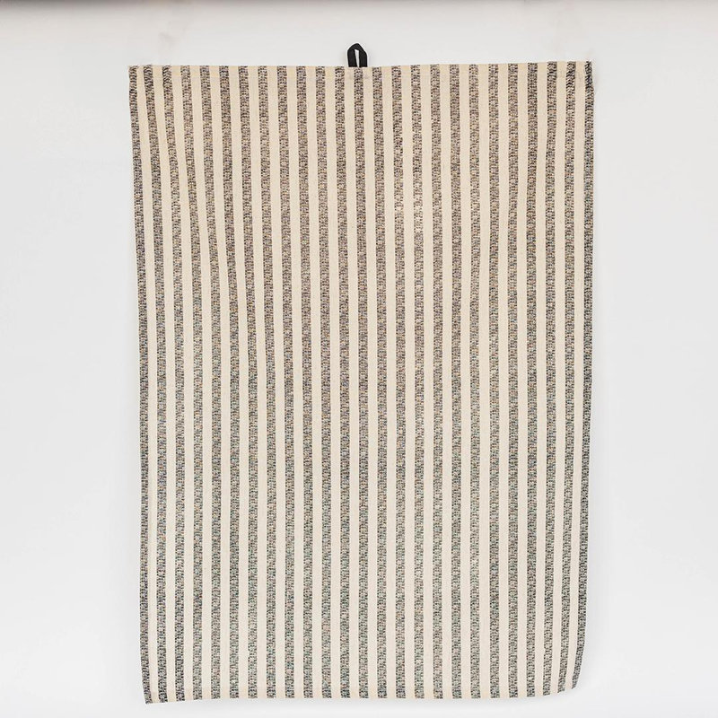 Striped Black And White Tea Towel
