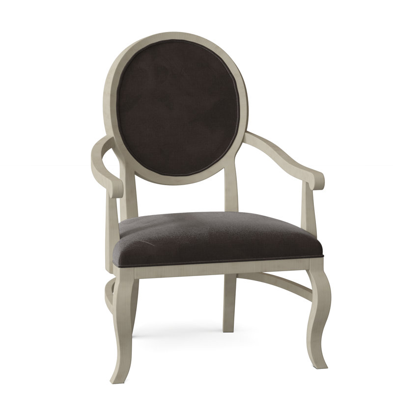 Oakland Upholstered King Louis Back Arm Chair, 9953 Mink, Tobacco