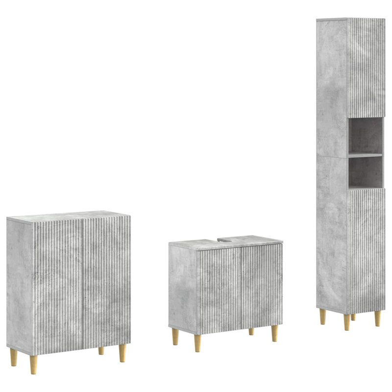Bathroom Storage Furniture Set, Concrete Grey