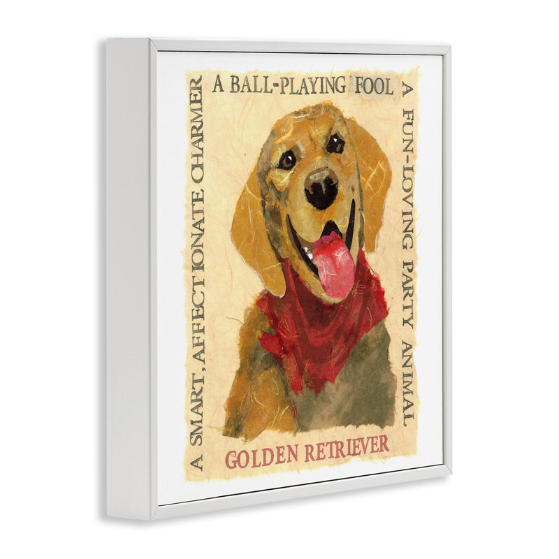 «Golden Retriever» amusant, estampe numérique encadrée par Nancy Overton, H 12 po x l 12 po