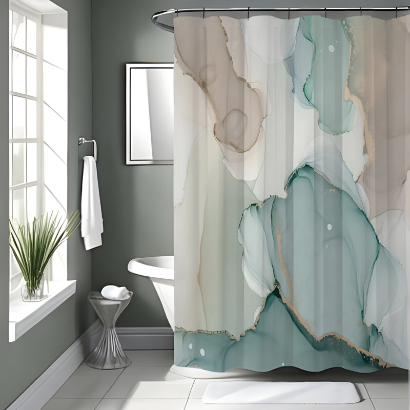 Pothier Abstract Shower Curtain, 72"H x 70"W