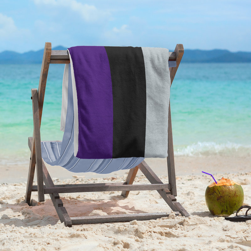Colorado Lightweight Beach Towel, Purple/Black/Silver, Microfiber