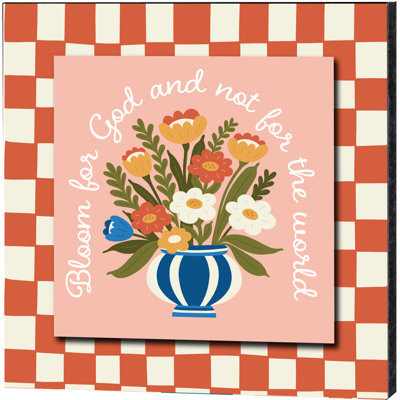 Plaque murale empilée Bloom For God 8x8