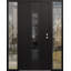 Porte d'entrée pré-suspendue en acier noir avec panneau latéral Diamond A.-115811899-115811919-115811916
