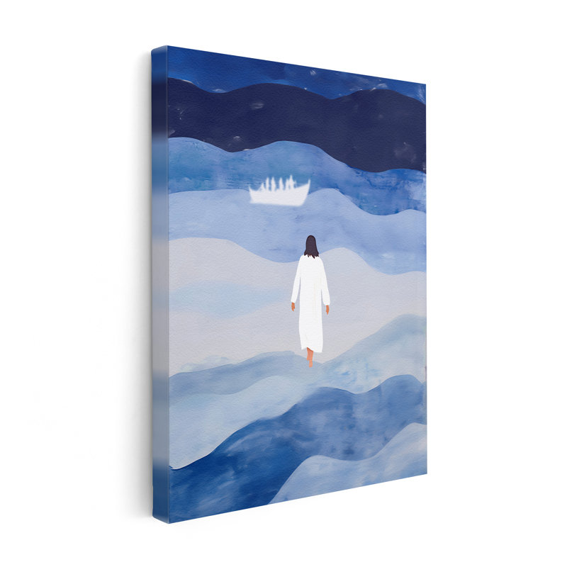 Marcher sur l'eau, Sans cadre, Canevas, H 18 po x l 24 po