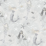 Tiny Tots 2 Glittery Mermaids Design 33' L x 21" W Wallpaper Roll