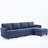 Viviette 5 - Piece Velvet Upholstered Sectional Sofa with Storage Space and Adjustable Arm and Back-1093214535