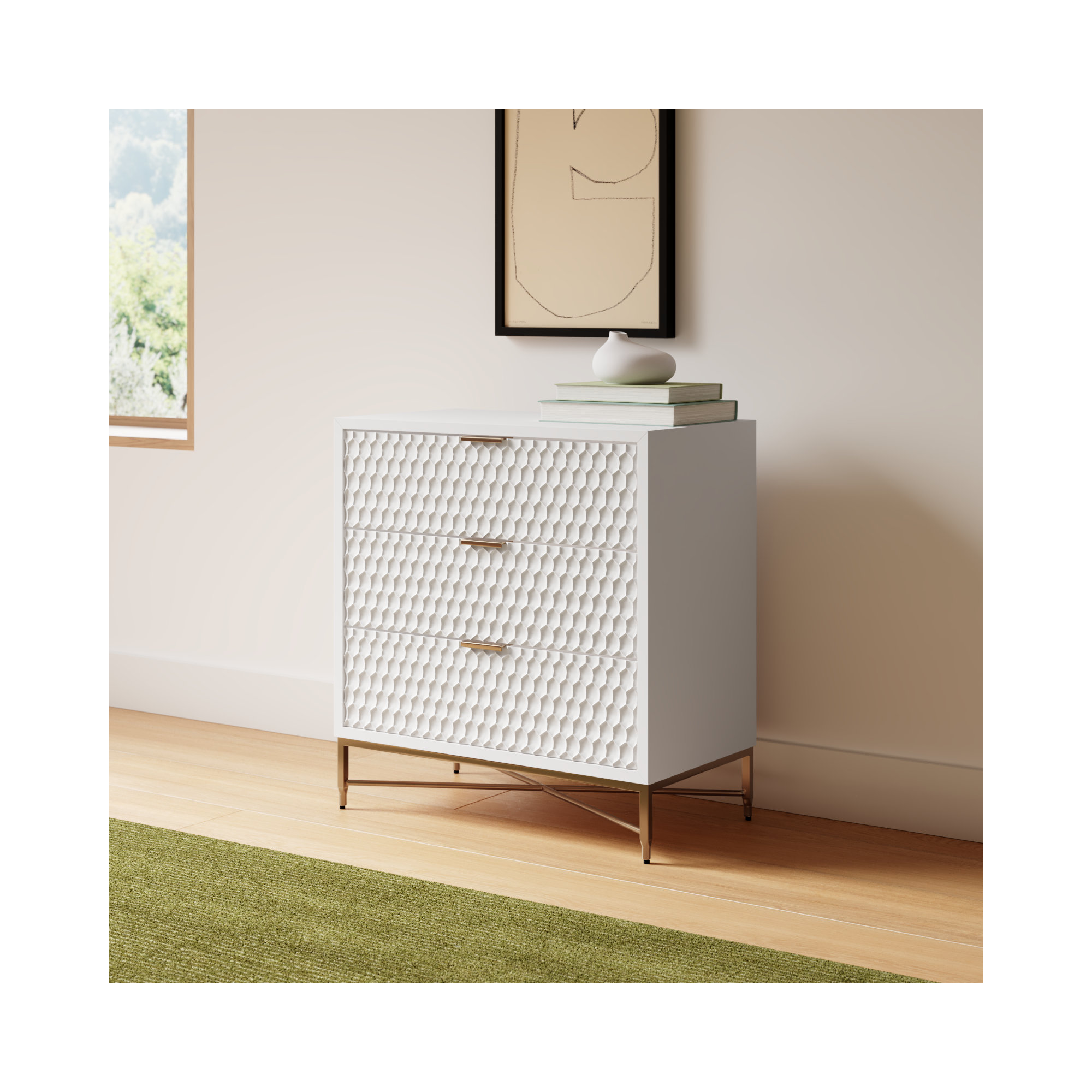 Capra 3 - Drawer Dresser, White