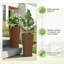Grandes jardinières de 24 po de hauteur avec soucoupes Lenoris, pots de fleurs de sol robustes et grands, jardinières d'extérieur brunes pour balcon, patio et intérieur-844976459