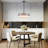 5 - Light 21.57" Dimmable Linen Shaded Drum Chandelier With Cut-Out Design Frame For Kitchen Island Living Dining Rooms Entryway Hallway Foyer-1365495358