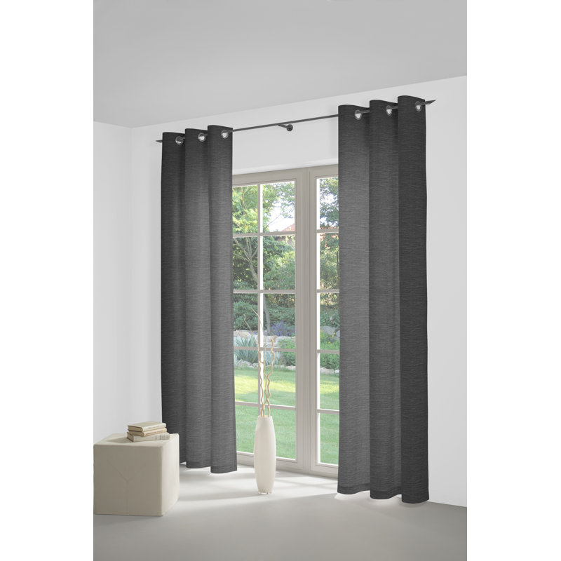 Breedlove Eyelet Room Darkening Single Curtain, 130cm Width x 225cm Drop, Grey