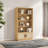 5 Tier Bookshelf, Boho Bookcase With Rattan Doors, Wooden Bookcase And Bookshelf With Storage-905870666