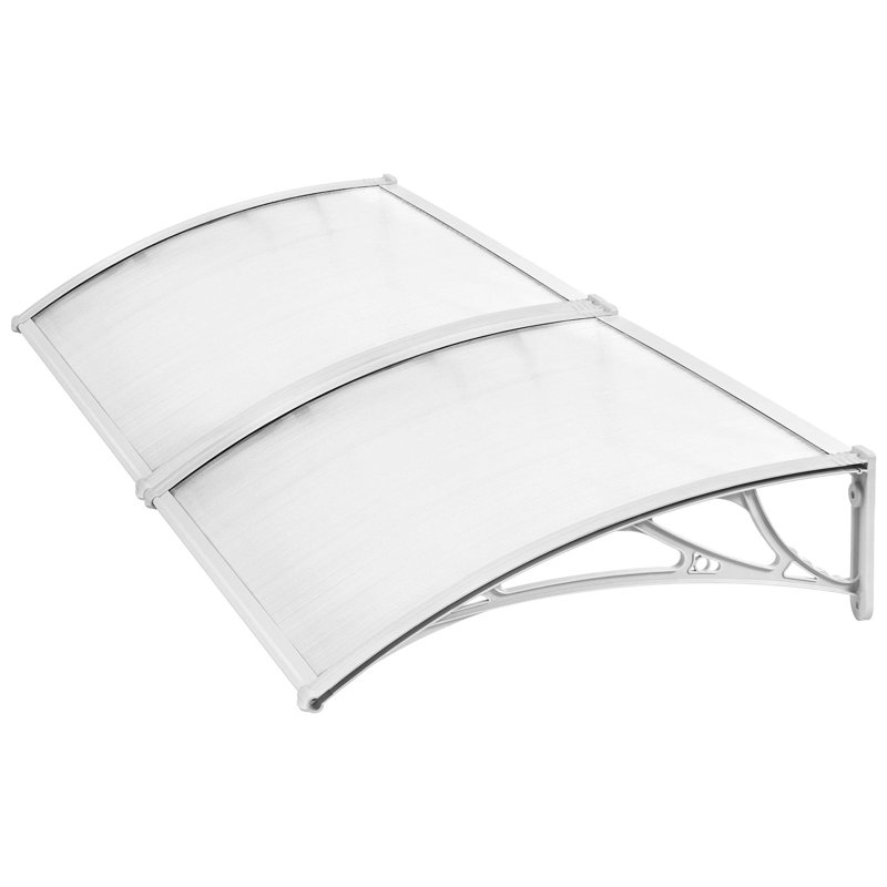 Dakota Fields 200cm W x 76cm D Plastic Transparent Cover Retractable Window Awning, White