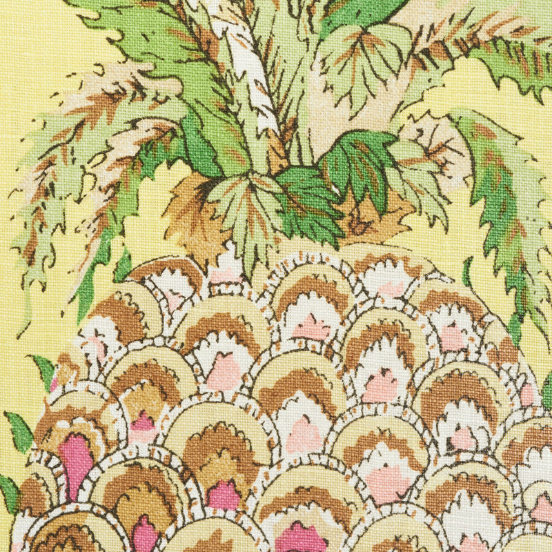 Tissu ananas et chintz, Jaune