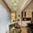 Modern Green Glass Flush Mount Ceiling Light with Gold Metal Base-481674234