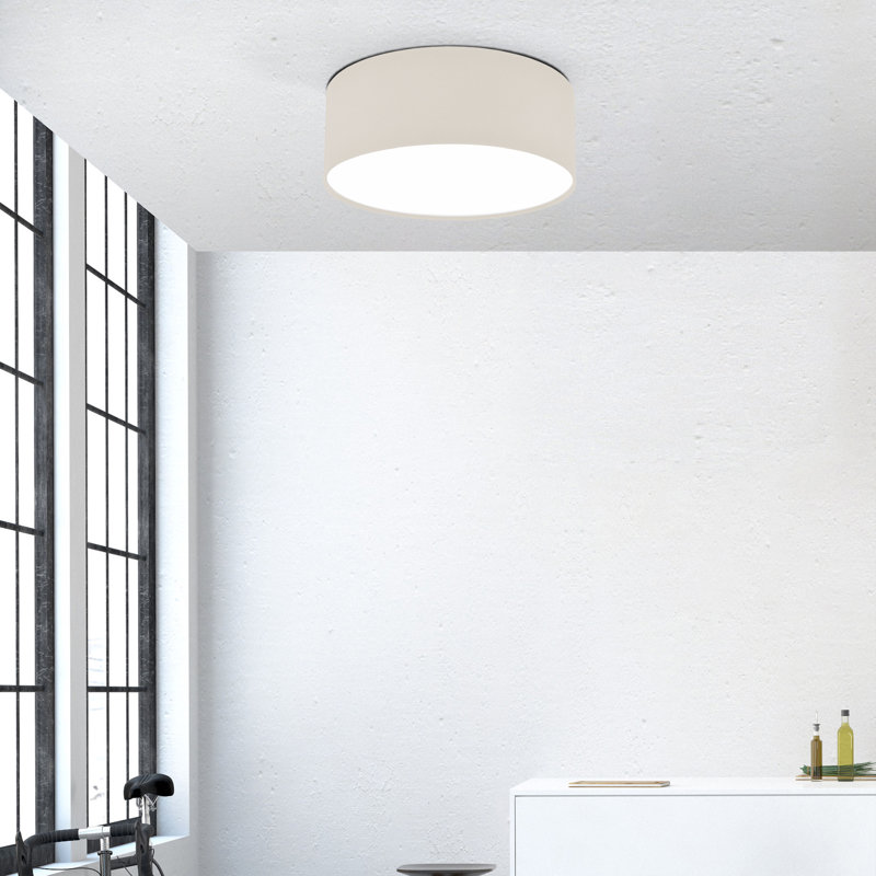 Davidde Fabric Flush Mount, Ecru