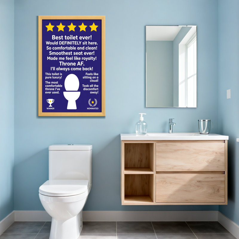 «Bath & Laundry», H 30 po x l 20 po, Grain de bois clair, Impression encadrée sans passe-partout