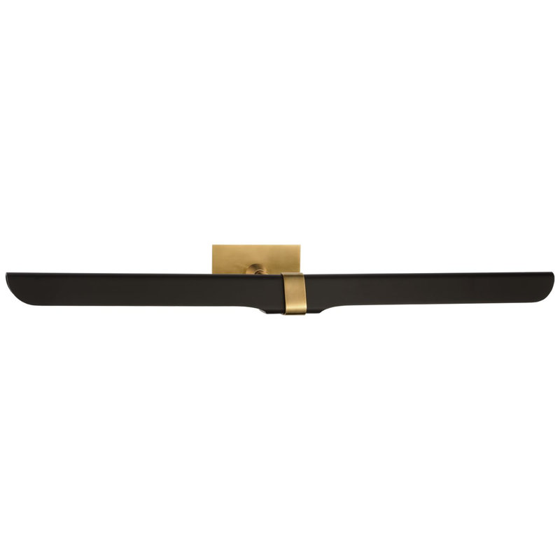 Issa Dimmable LED Wall Mounted Picture Light, Hand Rubbed Antique Brass/Black